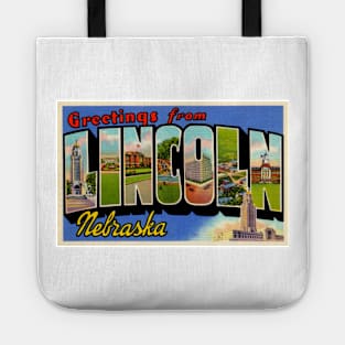 Greetings from Lincoln, Nebraska - Vintage Large Letter Postcard Tote