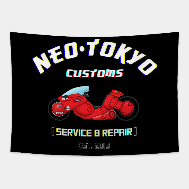 Neo Tokyo Customs Tapestry by SunsetSurf