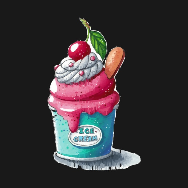 Cherry ice cream cup by tawannafairbairn