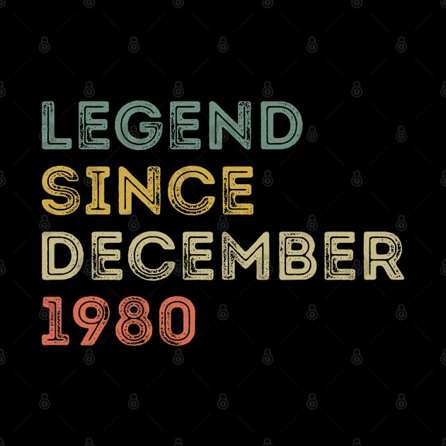 Legend Since December 1980 / Legends December 1980 ,41th Birthday Gifts For 41 Years Old ,Men,Boy by Abddox-99