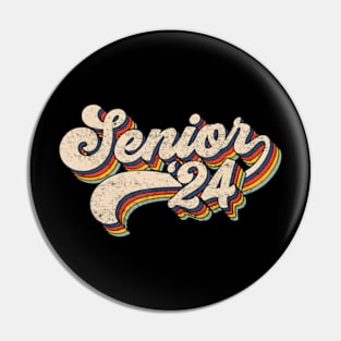 Senior 2024 Retro Class Of 2024 Seniors Graduation Vintage Pin