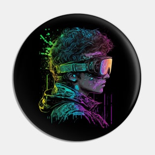 Cyberpunk VR Boy Pin