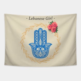 Lebanese Girl Hamsa lebanon Tapestry