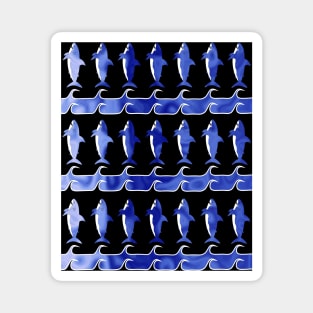 BLUE SHARKS PATTERN Magnet