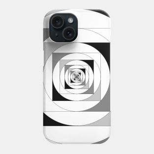 infinity mirror black and white squares and circles Phone Case