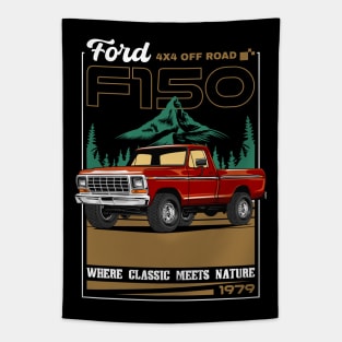 Retro F150 Pickup Car Tapestry