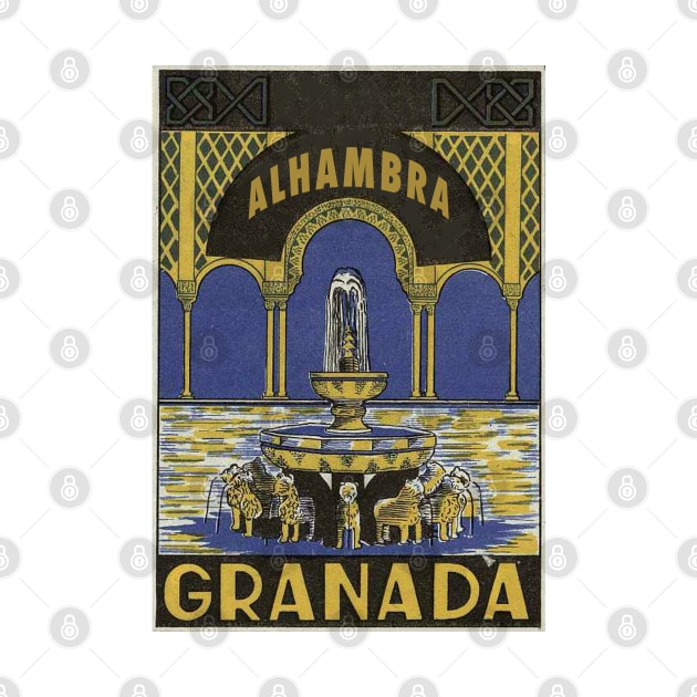 Andalucia Granada Spain Vintage Alhambra by Tropical Blood