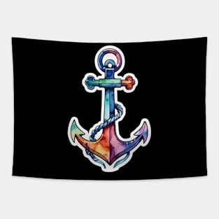 Anchor Watercolor Drawing Tapestry