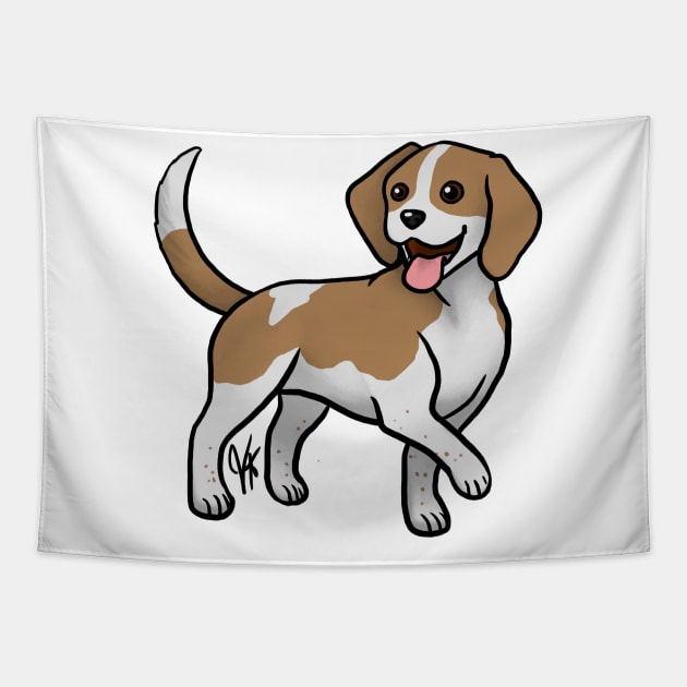 Dog - Beagle - Tan and White Tapestry by Jen's Dogs Custom Gifts and Designs