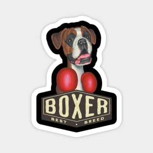 Boxing Boxer Dog Hexagon Sign Magnet