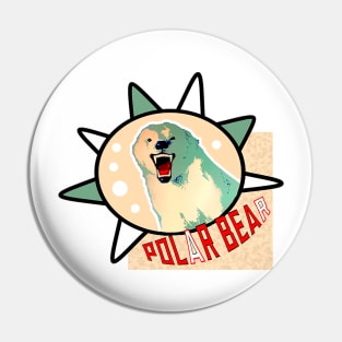 Angry polar bear Pin