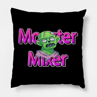 Monster Mixer Funny Zombie No Brains, No Worries Halloween Sarcastic Zombie Banter Pillow