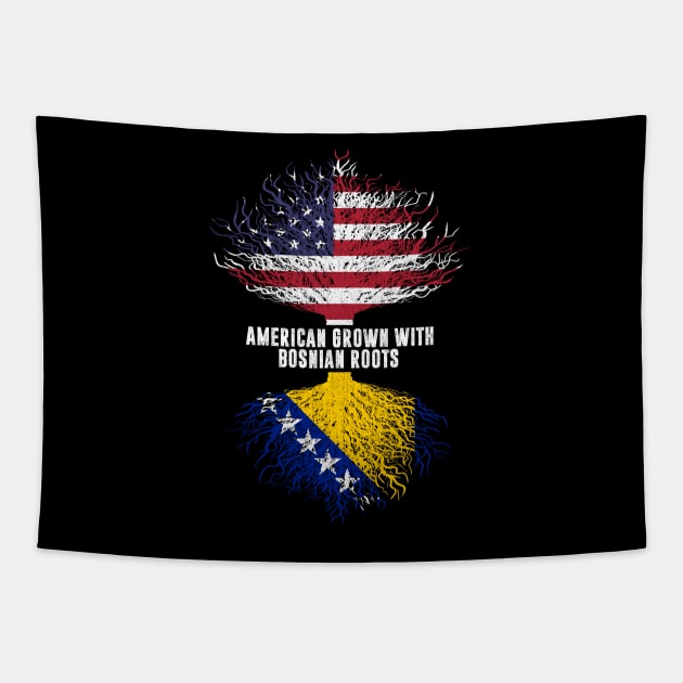 American Grown with Bosnian Roots USA Flag Tapestry by silvercoin