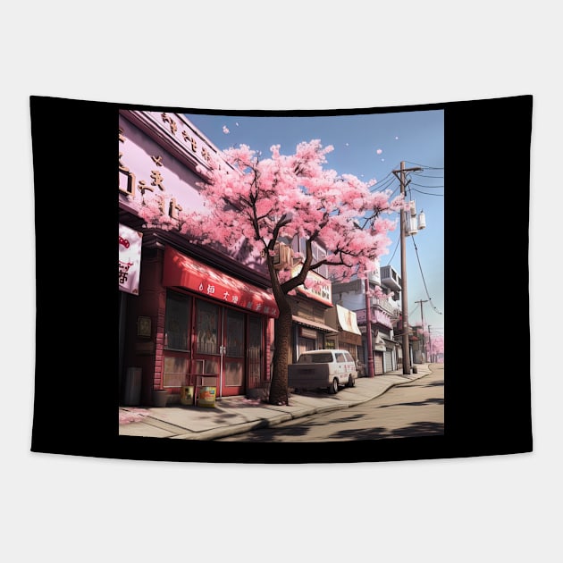 Japanese cherry Tapestry by ComicsFactory