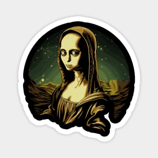 UFO Mona Lisa Alien Gifts Men Women Kids Funny Alien Magnet