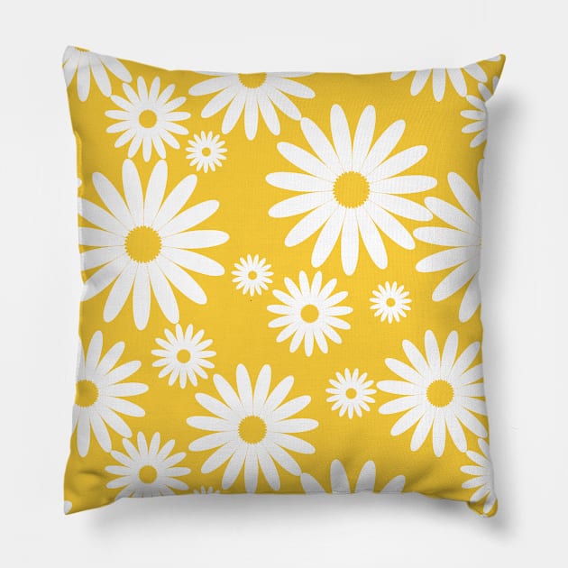 Sunflower Pattern Design Pillow by aquariart