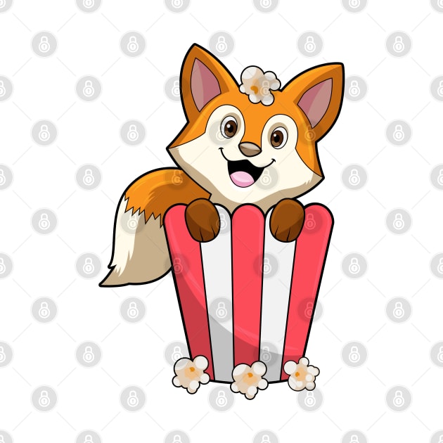 Fox at Eating with Popcorn by Markus Schnabel