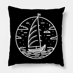 Boat in a Pacific Ocean Pillow