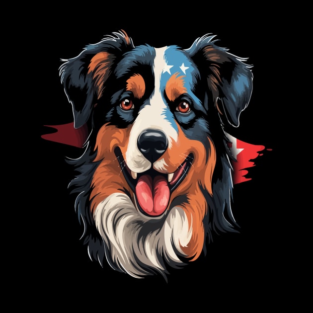 Patriotic Australian Shepherd by JH Mart