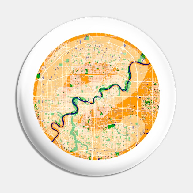 Edmonton Circular Map Pin by Edmonton River
