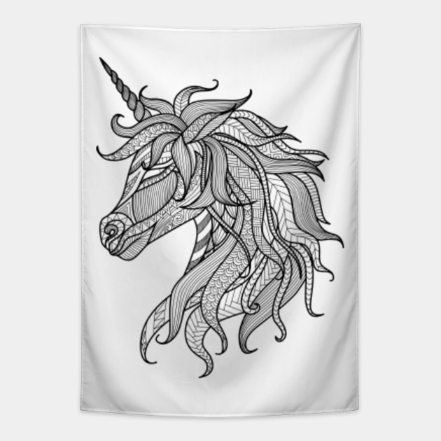 Unicorn Zentangle Unicorn Zentangle Tapestry Teepublic Au