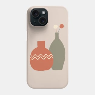 Two Terracotta Vases Organic forms ceramic abstract Phone Case