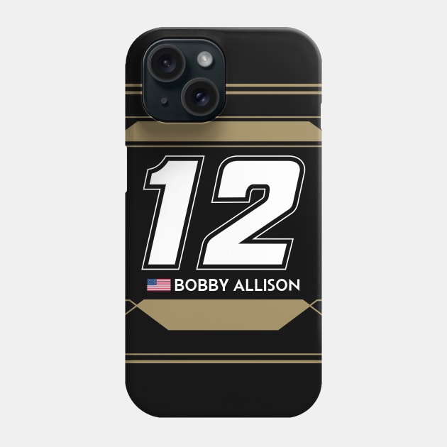 Bobby Allison #12 NASCAR Design Phone Case by AR Designs 