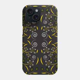 pattern with flowers and leaves hohloma style Phone Case