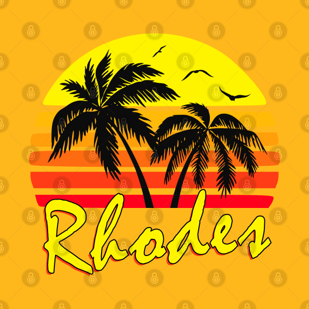 Rhodes Retro Sunset by Nerd_art