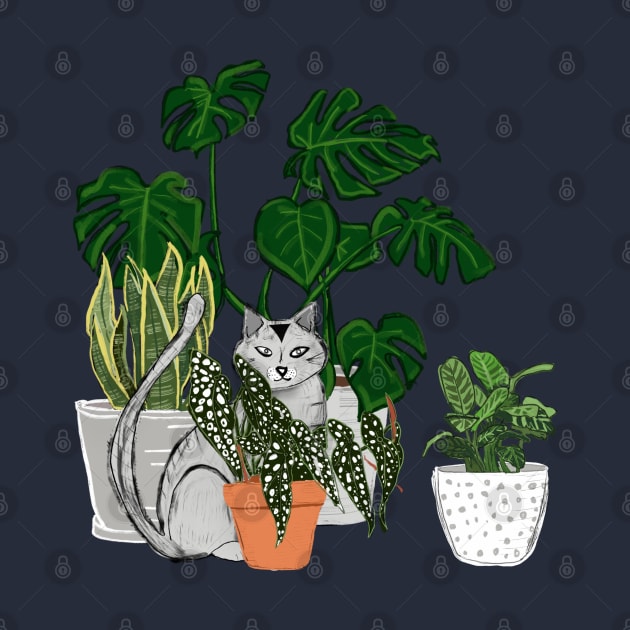 Cat in Pot Plants by bruxamagica