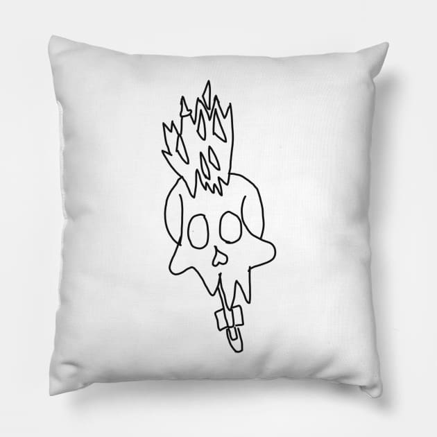 skelly with a gun Pillow by the doodler