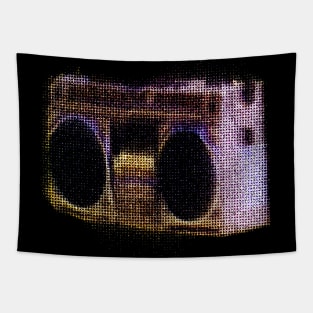 Boombox  /// Retro Style 80s Glitch Design Tapestry