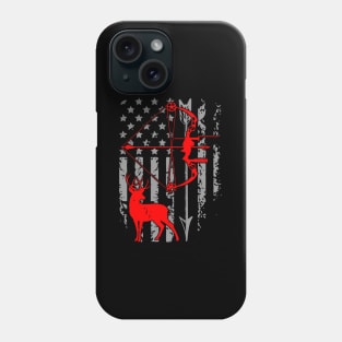 Deer Hunting American Flag Bow Hunting Patriotic Hunters Phone Case