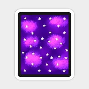 Purple Clouds and Stars Magnet
