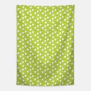 Cute Little Lime Green Hearts Pattern 002#002 Tapestry