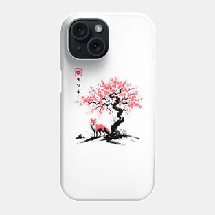 Minimalist Fox Ink Japanese Streetwear Novelty Retro Red Fox Phone Case