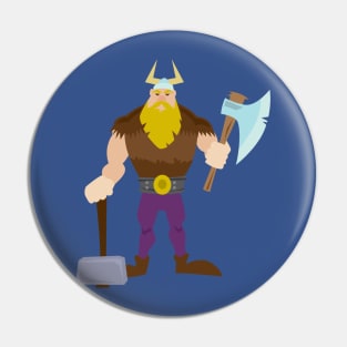 Cartoon viking man Pin