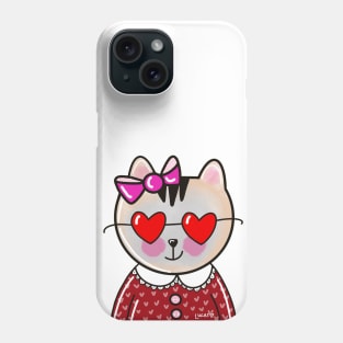 Cat with Heart Shades Phone Case