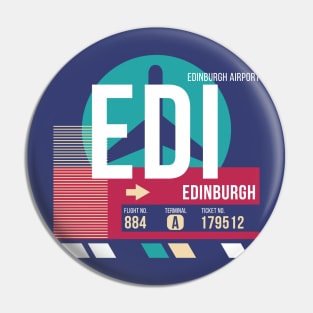 Edinburgh, Scotland (EDI) Airport Code Baggage Tag E Pin