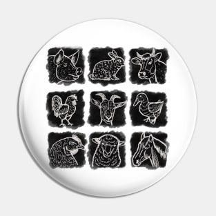 Farm animals b/w Pin