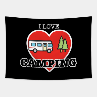 I Love Camping - Heart and Class A Tapestry