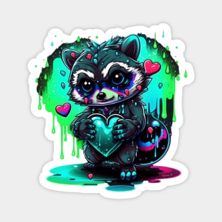 Lovely Racoon Art Magnet