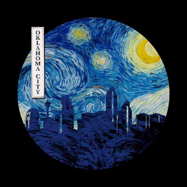 Oklahoma City Van Gogh Starry Night Circle by Ferrazi