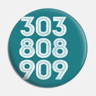 303, 808, 909 Synth / Faded Style Drum Machine Design Pin