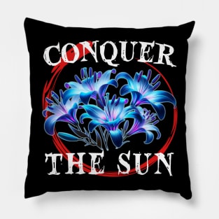 Conquer the Sun with Blue Spider Lily Pillow