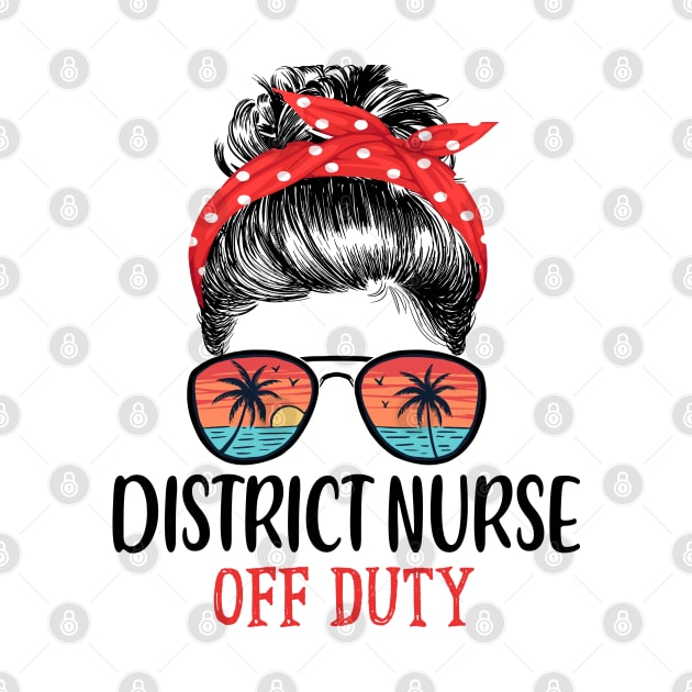 Messy Bun District Nurse Off Duty Sunglasses Beach Sunset by TeeaxArt