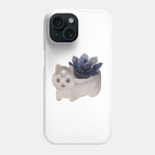 White Succulent Cat! Phone Case