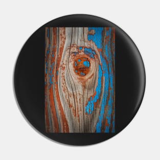 Red and Blue Wood Abstract Pin