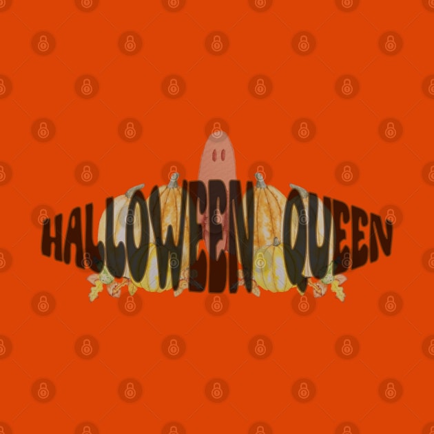 Halloween Queen pumpkin patch with ghost by JewelsNova