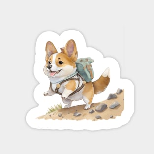 Cute Baby Corgi Adventure Magnet